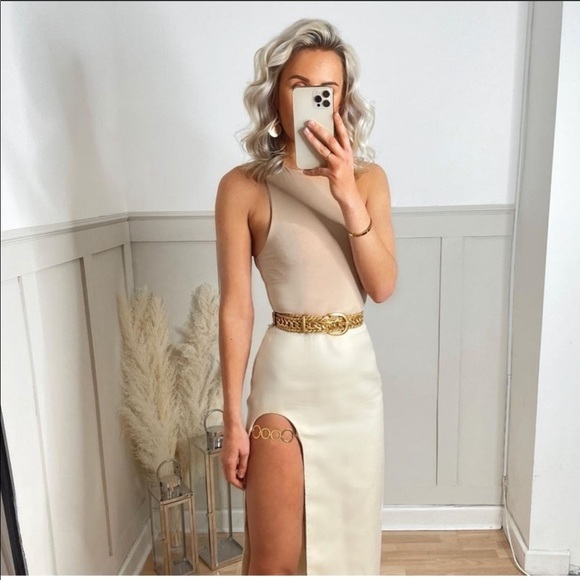 Zara Cut Out Linen Midi Skirt - Picture 8 of 13